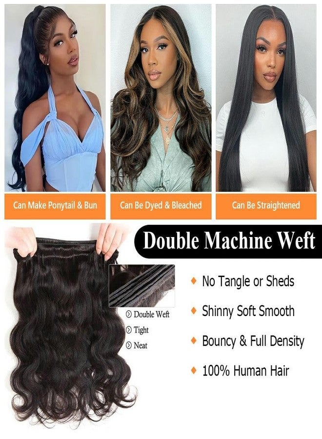 كيو تي هير حزم شعر برازيلي مموج من QTHAIR 18A مع قطعة إغلاق (12 + 14 + 10 بوصة) حزم شعر برازيلي طبيعي بكر مموج مع قطعة إغلاق دانتيل 4x4 - Image 2